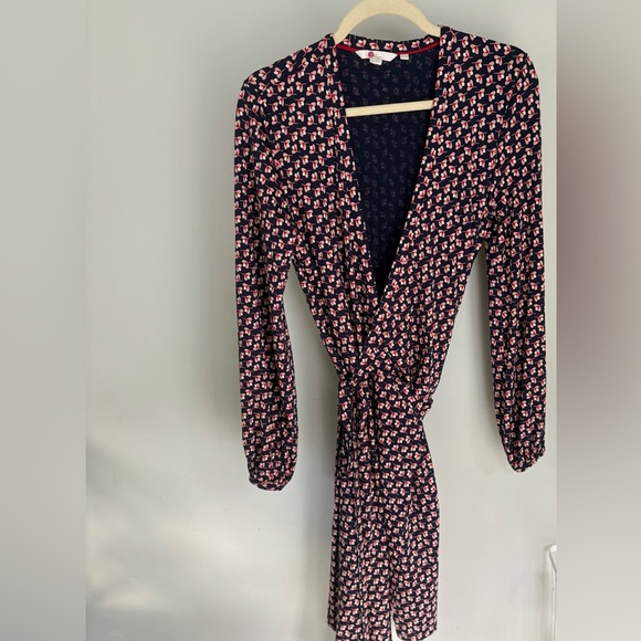 Boden | Hannah Dress in Navy & Burnt Amber - Picture 2 of 9